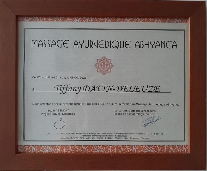 Certificat massage